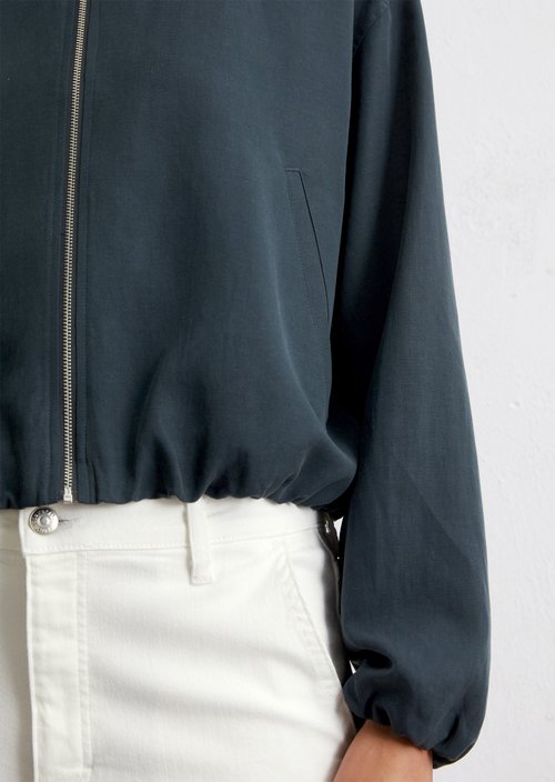 Cropped blouson — Dark blue