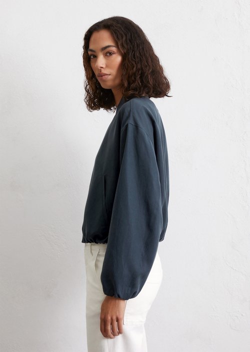 Cropped blouson — Dark blue