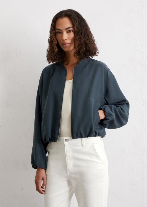 Cropped blouson — Dark blue