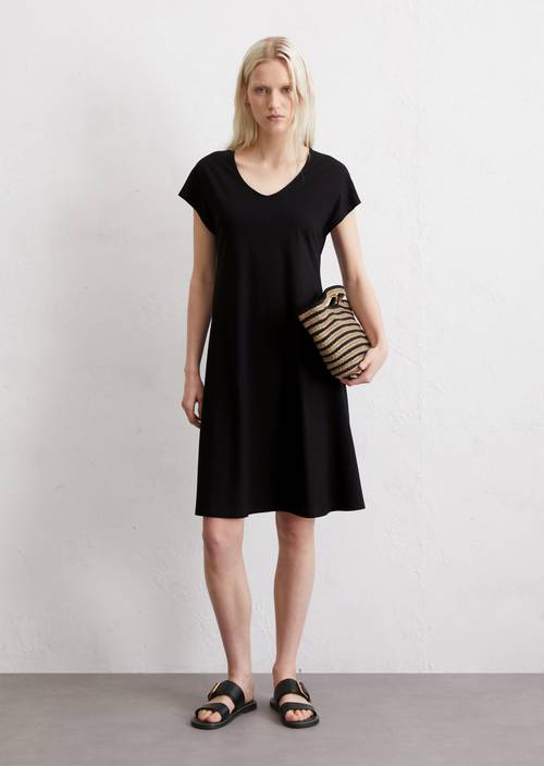 modal jersey dress shaped with TENCEL™ - black | Mini dresses nopromo