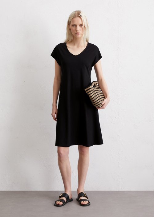 Jersey dress shaped — Black
