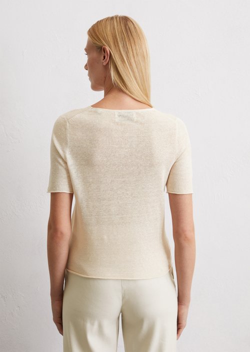 Fine knit pullover slim — Beige