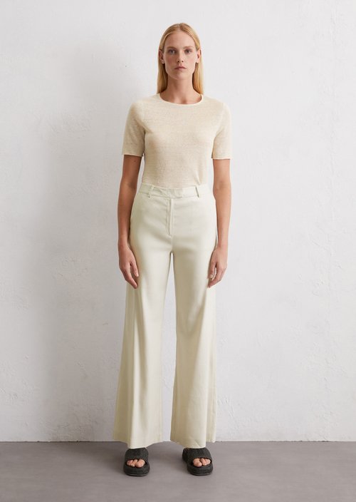 Fine knit pullover slim — Beige