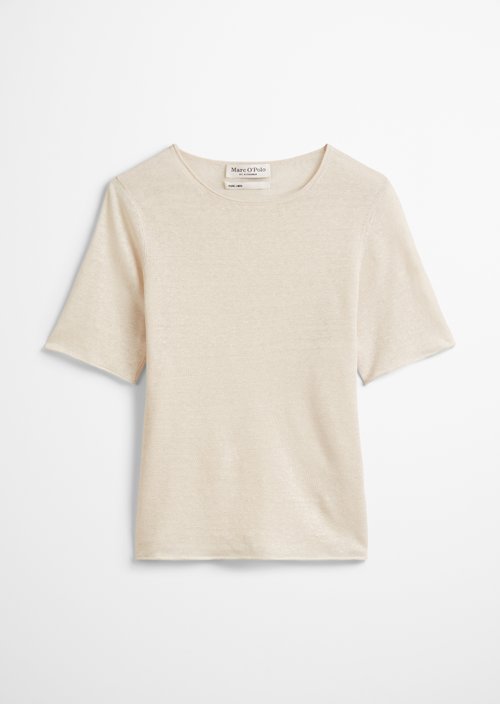 Fine knit pullover slim — Beige