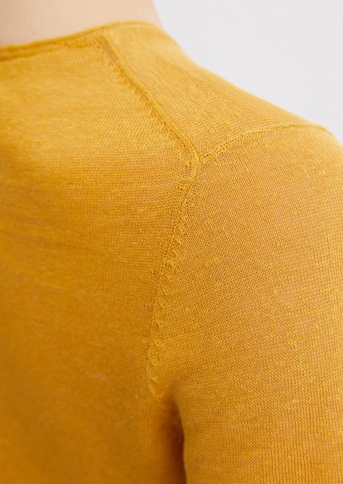 Fine knit pullover slim — Yellow