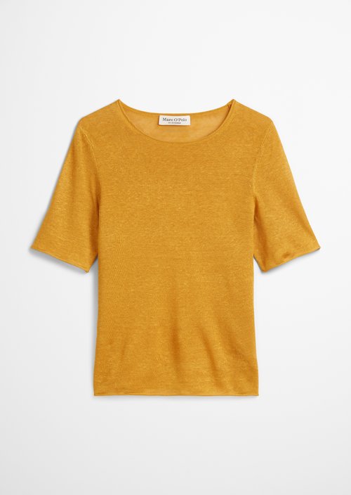 Fine knit pullover slim — Yellow