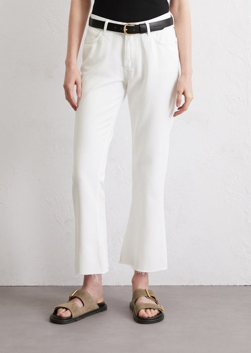Jeans model Kiruna flared cropped — White