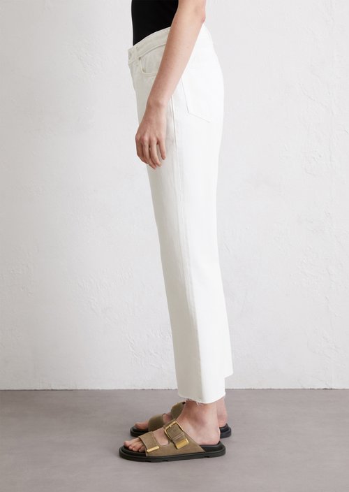 Jeans model Kiruna flared cropped — White