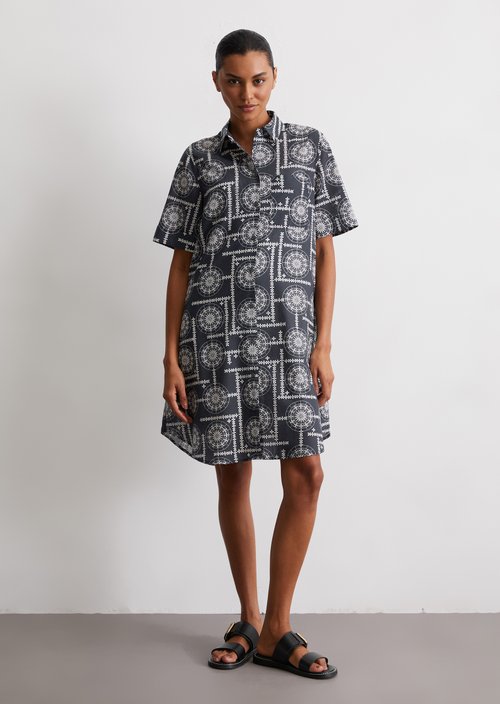Relaxed print shirt dress — MI25
