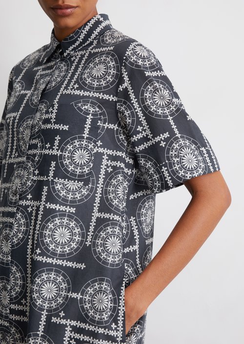 Relaxed print shirt dress — MI25