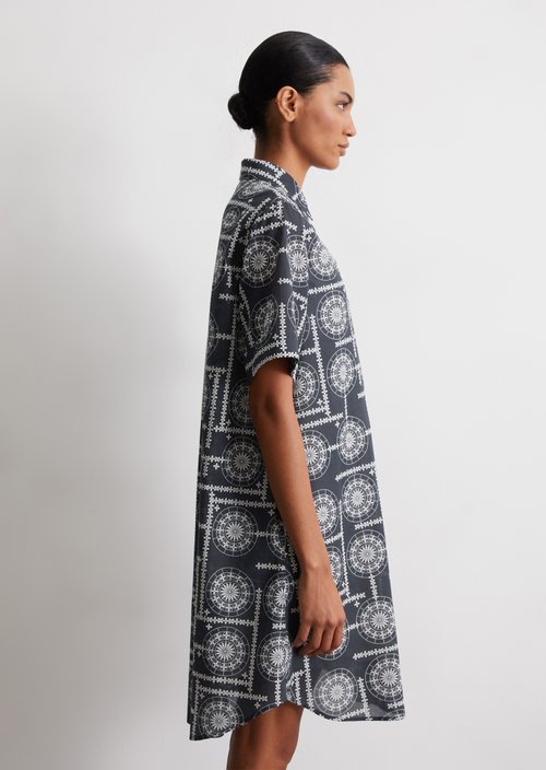 Relaxed print shirt dress — MI25