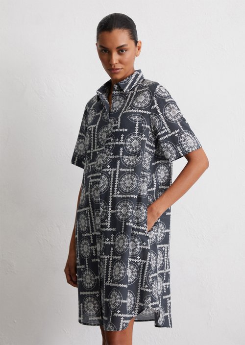 Relaxed print shirt dress — MI25