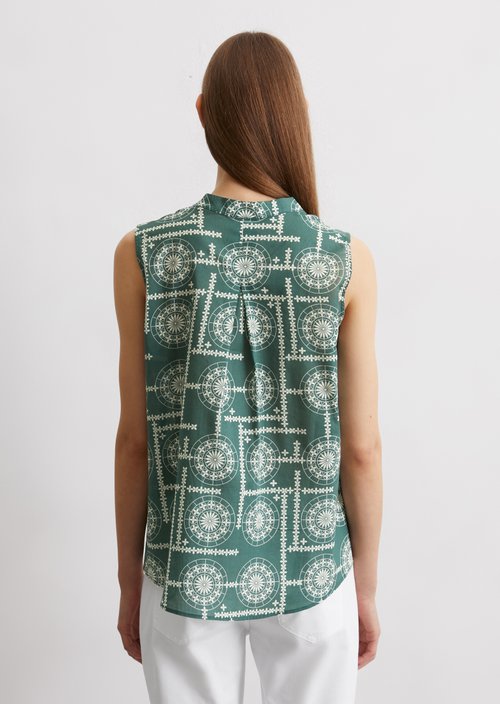 Sleeveless print blouse flared — MI24