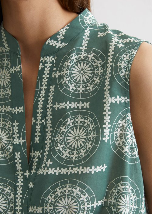 Sleeveless print blouse flared — MI24