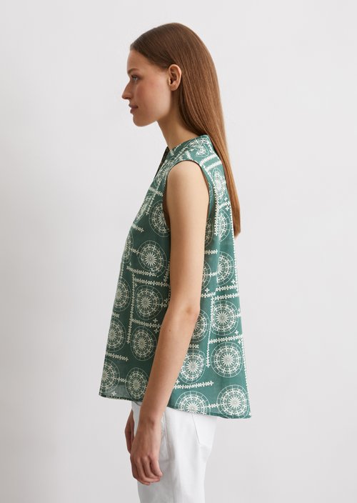 Sleeveless print blouse flared — MI24