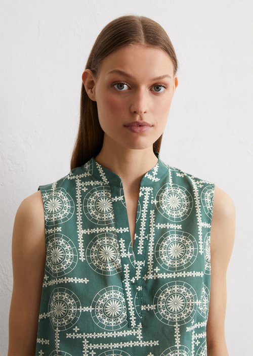 Sleeveless print blouse flared — MI24