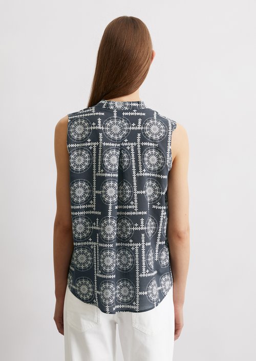 Sleeveless print blouse flared — MI25
