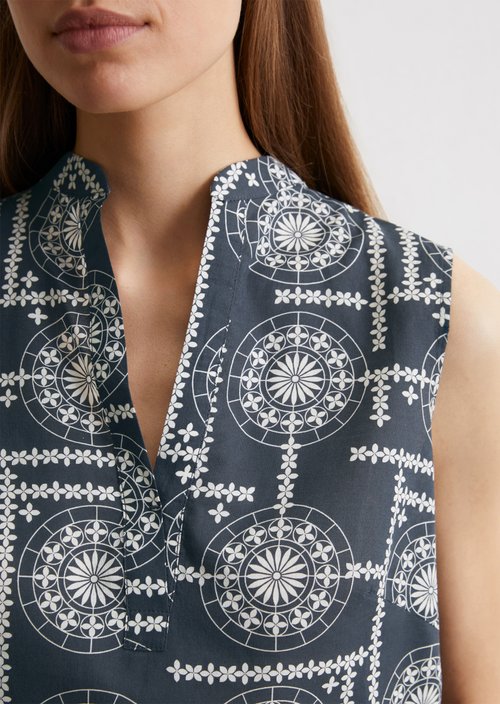 Sleeveless print blouse flared — MI25