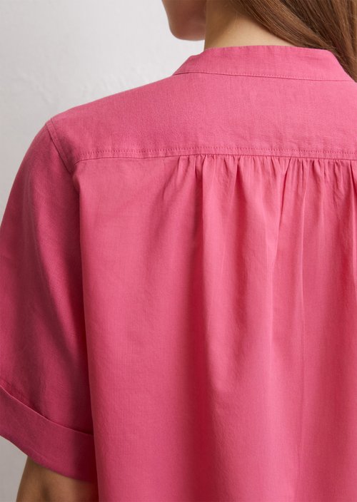 Regular short-sleeved linen blouse — Rose