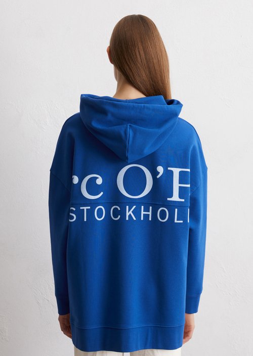 Logo hooded sweatshirt relaxed — Mid blue