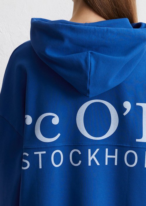 Logo hooded sweatshirt relaxed — Mid blue