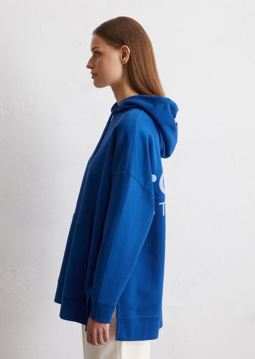 Logo hooded sweatshirt relaxed — Mid blue