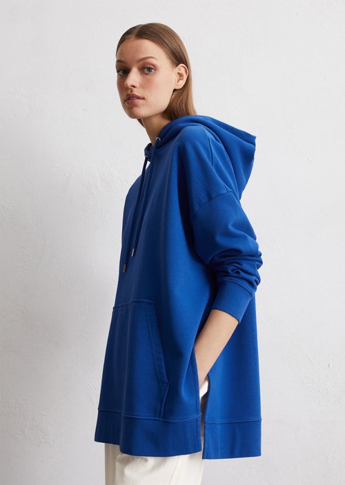 Logo hooded sweatshirt relaxed — Mid blue