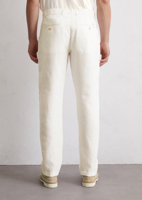 Linen pants model Osby jogger pleats — M101