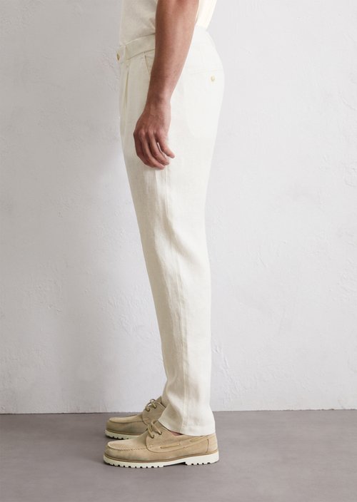Linen pants model Osby jogger pleats — M101