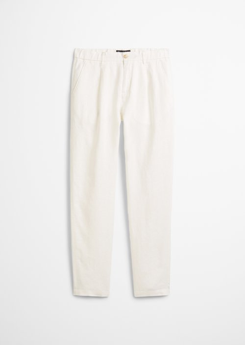Linen pants model Osby jogger pleats — M101