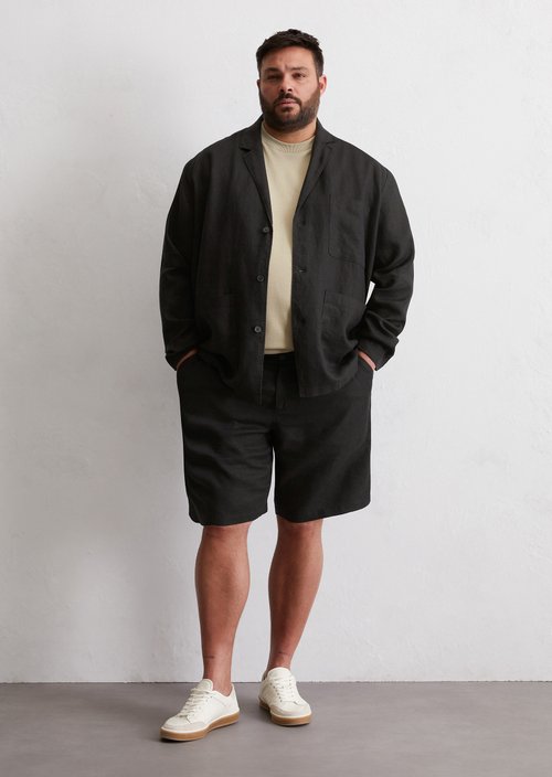 Overshirt in blazer style — Black