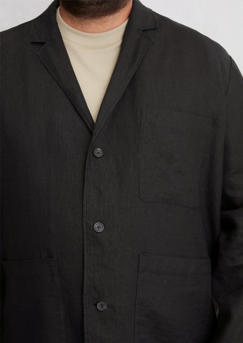 Overshirt in blazer style — Black