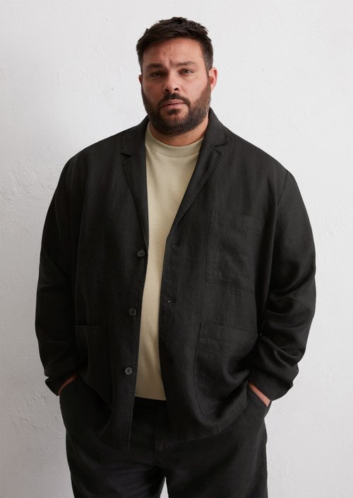 Overshirt in blazer style — Black
