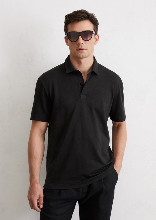 Polo shirt jersey regular — Black