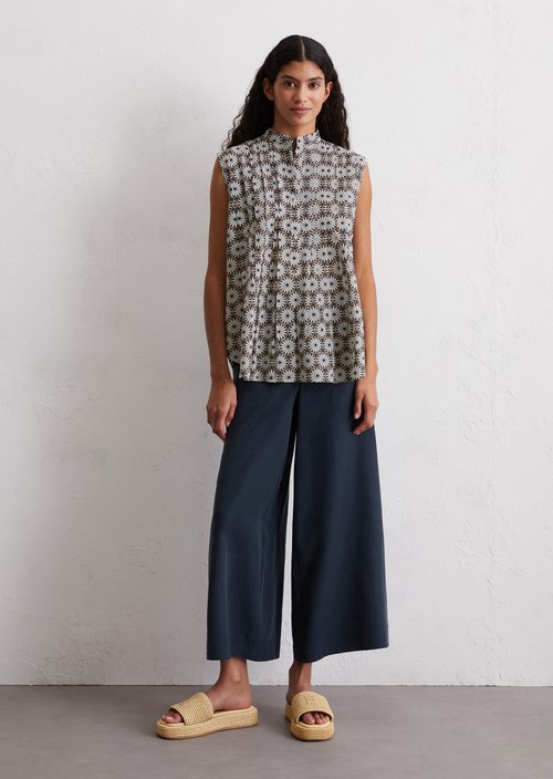 Sleeveless print blouse flared — MF68