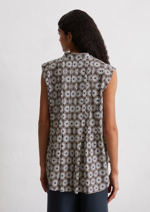 Sleeveless print blouse flared — MF68