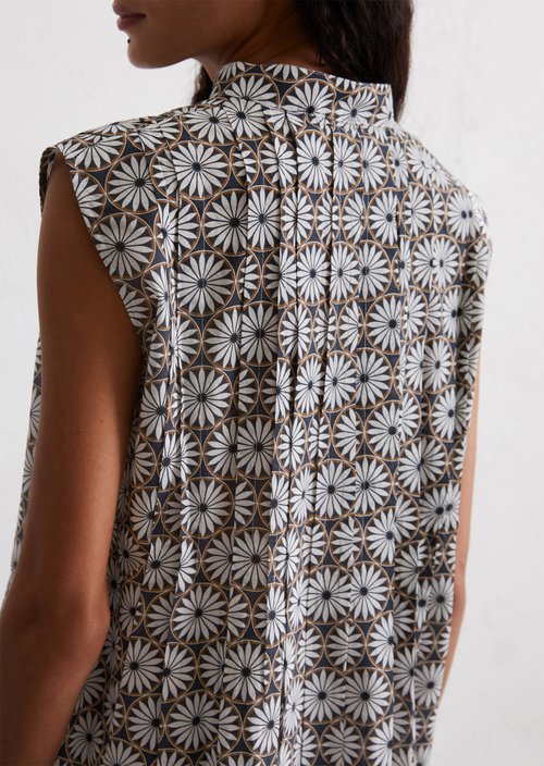 Sleeveless print blouse flared — MF68