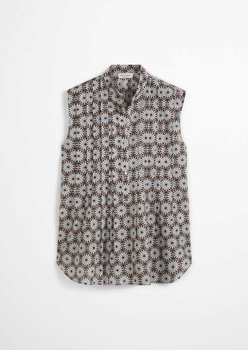 Sleeveless print blouse flared — MF68