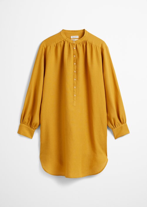 Relaxed linen dress — Yellow