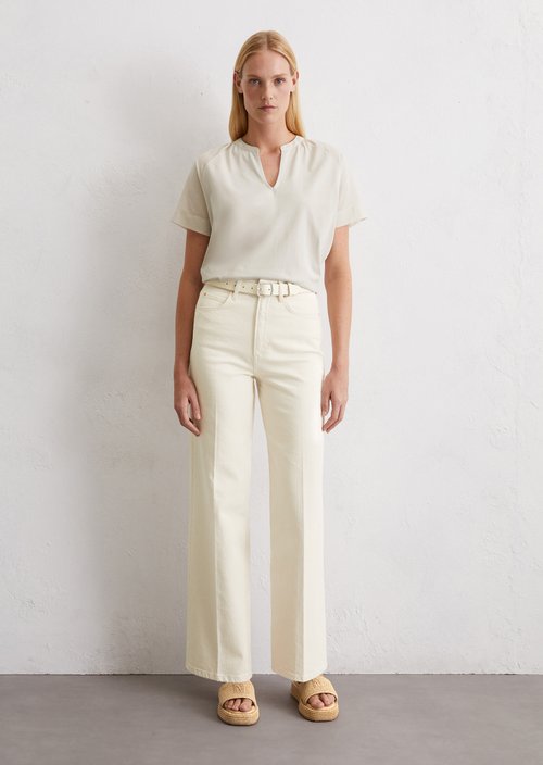 Relaxed blouse shirt — Beige