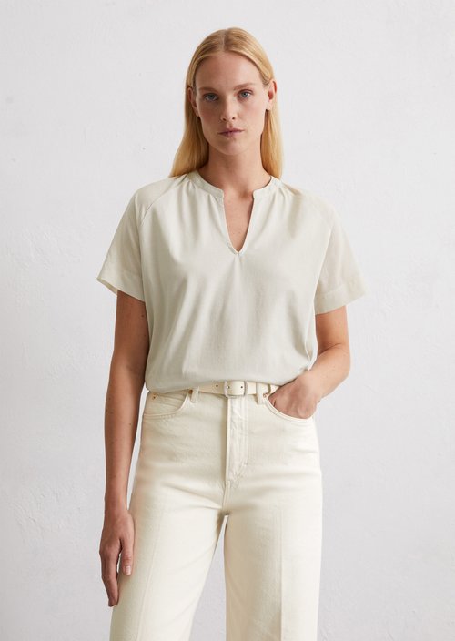 Relaxed blouse shirt — Beige