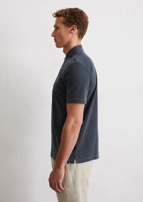 Short sleeve jersey polo shirt in a regular fit — Dark blue