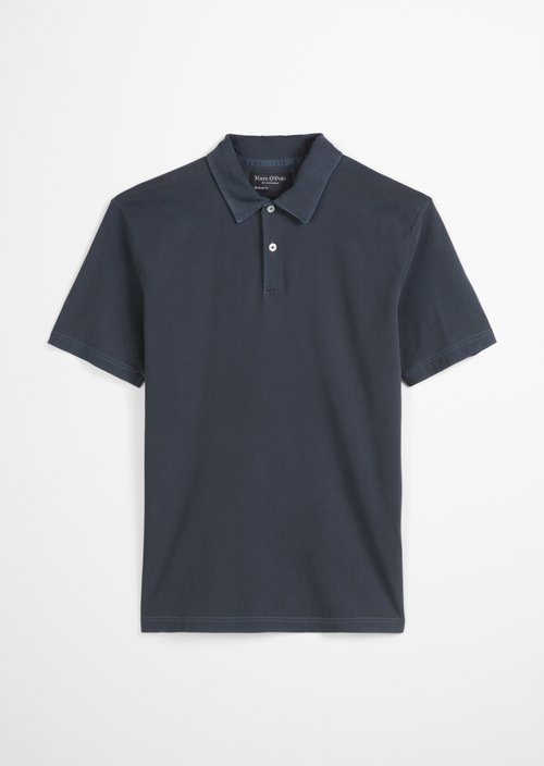 Short sleeve jersey polo shirt in a regular fit — Dark blue