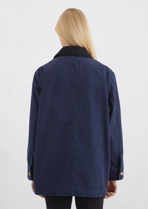 Canvas jacket relaxed — Dark blue