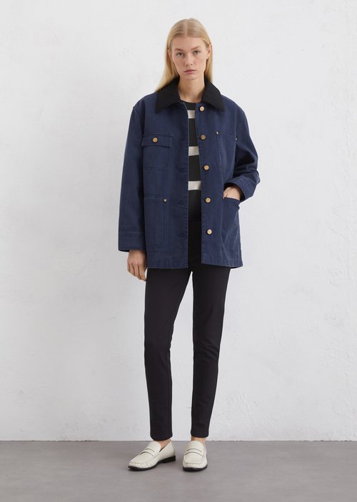 Canvas jacket relaxed — Dark blue