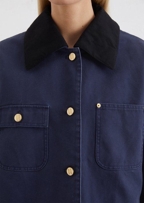Canvas jacket relaxed — Dark blue