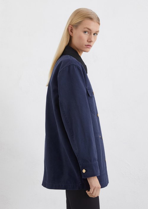 Canvas jacket relaxed — Dark blue