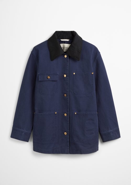 Canvas jacket relaxed — Dark blue