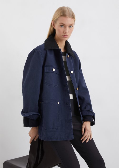 Canvas jacket relaxed — Dark blue