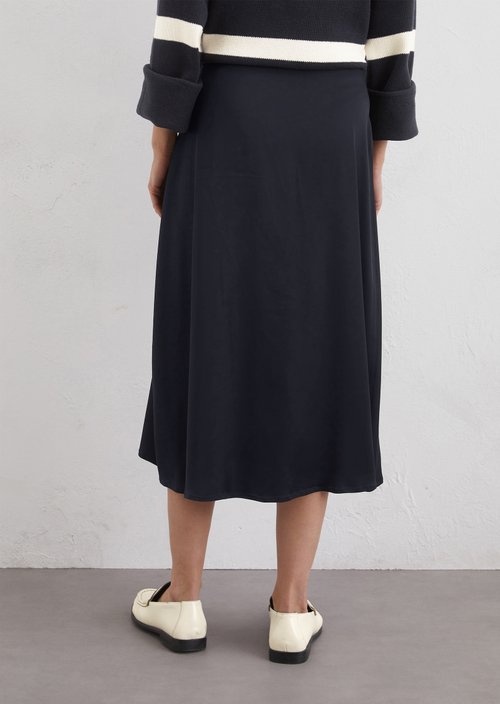 Satin skirt relaxed — Dark blue